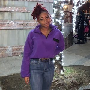 Fleece Pullover Sweatshirt Crop Top